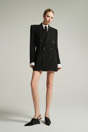 Noir Crystal Embellished Oversized Twill Blazer for women, from IHF STUDIO, from The Viet Concept 