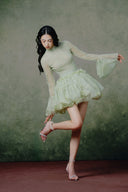 LINH PHUNG • Élance Couture Sequin Lace Bubble Mini Dress