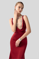 Céleste Handcrafted Draped Silk Lace Evening Gown for women, from DANG PHONG DESIGNER, The Viet Concept