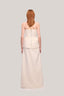 Cream Van Thach A-line Spaghetti Strap Chenille Maxi Dress for women, from TINH, The Viet Concept 