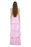 DAS LA VIE • Rosé Silent Drape Chiffon Halter Gown - The Viet Concept