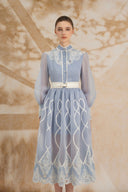 ROSEE de MATIN • Blue Midi Lace Dress