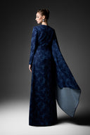 GVLUX • Étoile Rococo Asymmetric A-Line Denim Dress