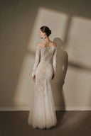 ARTI APPAREL • Amelie Lace & Tulle Embellished Floor-Length Gown