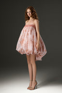Rosalie Blush Organza Bubble Mini Dress for women, from IHF STUDIO, The Viet Concept