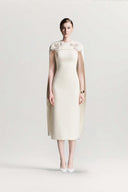 Nerisse Embroidered Veil Crepe Midi Dress for women, from MAISON DES COPAINS, The Viet Concept 