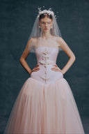 WHITE PLAN • Mabel Strapless Basque Corset Tulle Gown