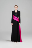 Peak Collar A-Line Evening Gown with Side Ribbon Detail for women, from IHF ATELIER, The Viet Concept 