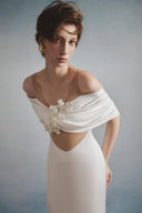 Faded Off-Shoulder Embellished Satin Maxi Dress for women, from HA THANH VIET, The Viet Concept 