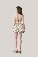 Beige Dolcetti Mini Dress for women, from La Vierge, The Viet Concept 
