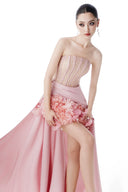 Pink Petal Crystal Corset Gown with 3D Floral Train for women, from MR CRAZY & LADY SEXY, The Viet Concept 