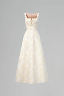 Aurielle Crystal Bow Brocade A-Line Midi Dress for women, from IHF STUDIO, The Viet Concept 