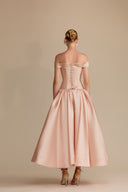 WHITE PLAN • Lucent Couture Taffeta Evening Maxi Dress
