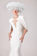 Angel Crystal Embellished Draped Back Evening Gown for women, from DANG PHONG DESIGNER, The Viet Concept