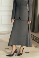 HOBB • Gray Gathered Midi Skirt - The Viet Concept