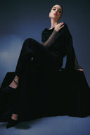 Emma Crystal Mesh Sleeve Silk Co-Ord Set for women, from DANG PHONG DESIGNER, The Viet Concept