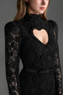IHF STUDIO • Virelle Vine Floral Lace Heart-Cutout Mini Dress