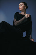 Emma Crystal Mesh Sleeve Silk Co-Ord Set for women, from DANG PHONG DESIGNER, The Viet Concept