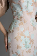 IHF STUDIO • Floral Brocade Silk Taffeta Midi Column Dress
