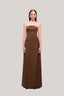 Brown Giai A-line Sleeveless Twist Cotton Maxi Dress for women, from TINH, The Viet Concept 