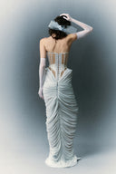 HA THANH VIET • Sterling Sculpted Corset Draped Maxi Dress