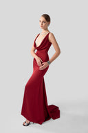 Céleste Handcrafted Draped Silk Lace Evening Gown for women, from DANG PHONG DESIGNER, The Viet Concept