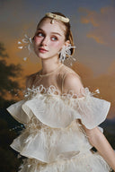 MADDY HATES ROSE • Soraya Ivory Layered Organza Ruffle Mini Dress