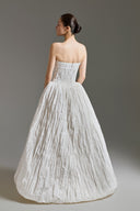Sculpted Bow Ivory Crinkled Taffeta Ball Gown for women, from LINH DOAN, The Viet Concept