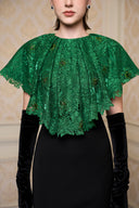 Noir Rouge Lace Cape Column Evening Gown for women, from IHF ATELIER, The Viet Concept 