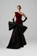 Celestine One-Shoulder Velvet Bow Mermaid Evening Gown for women, from IHF ATELIER, The Viet Concept 