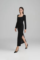 Rugosa Square Neck Crepe Maxi Dress for woman, from ARTI, The Viet Concept