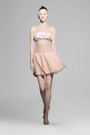 Pink Poppy Raffia Leaves Mini Dress for women, from Pham, The Viet Concept 