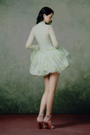 LINH PHUNG • Élance Couture Sequin Lace Bubble Mini Dress