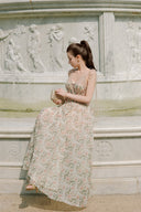 LINH PHUNG • Florélis Botanical Print Silk Chiffon Corset Maxi Dress