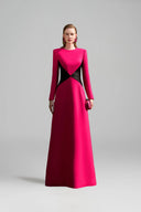Fuchsia Crystal Waist A-Line Evening Gown for women, from IHF ATELIER, The Viet Concept 