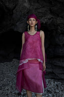 Rosette Embroidered Organza Tank Top for women, from CAOSTU, The Viet Concept