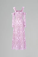 Lavande Éclat Floral Lace Off-Shoulder A-Line Maxi Dress for women, from IHF STUDIO, The Viet Concept 