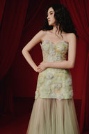 Lorean Floral Embellished Strapless Mermaid Tulle Gown for women, from JOSEPHINE, The Viet Concept