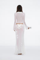 Vulcani Sheer Chiffon Button Top for women, from HUELLEY ROSE, The Viet Concept 