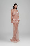 Nude Pink Sylvara Maxi Dress for women, from POEM, The Viet Concept 