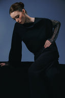Emma Crystal Mesh Sleeve Silk Co-Ord Set for women, from DANG PHONG DESIGNER, The Viet Concept