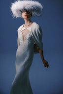 Angel Crystal Embellished Draped Back Evening Gown for women, from DANG PHONG DESIGNER, The Viet Concept