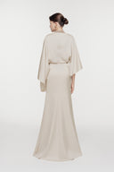 L'ALLÉE • Floral Accent Draped Mermaid Gown
