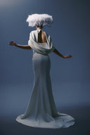 Angel Crystal Embellished Draped Back Evening Gown for women, from DANG PHONG DESIGNER, The Viet Concept