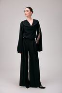 Emma Crystal Mesh Sleeve Silk Co-Ord Set for women, from DANG PHONG DESIGNER, The Viet Concept
