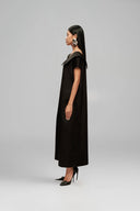 Black Minimal Poise Maxi Dress for women, from Guyehi Studio, The Viet Concept 
