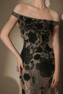 ARTI APPAREL • Celeste Embellished Lace Tulle Floor-Length Dress