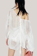 Wisteria Blouson Tie String Chiffon Top for women, from DAS LA VIE, The Viet Concept 