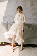 Gabriella Pleated High-Low Ruffle Dress for women, from WHITE PLAN, The Viet Concept
