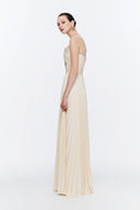 Celeste Beaded Diamond Strapless Silk A-Line Maxi Gown for women, from MR CRAZY & LADY SEXY, The Viet Concept 